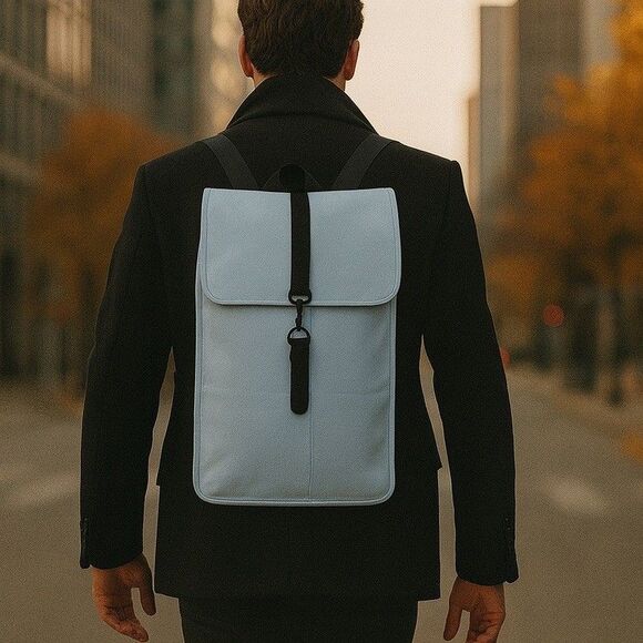 Rains Other - Rains Backpack Light Blue Waterproof Minimalist Urban Commuter Work Bag City